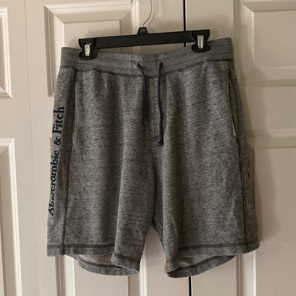 Abercrombie & Fitch mens med. heather gray  fleece shorts athleisure loungewear - Picture 1 of 8